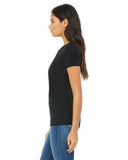 black fitted ladies t-shirt side view