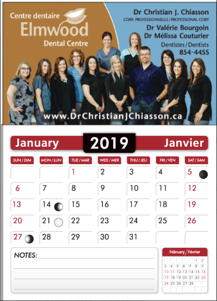 Magnetic Business Card Calendar MC3