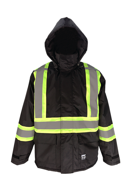 Black insulated safety jacket