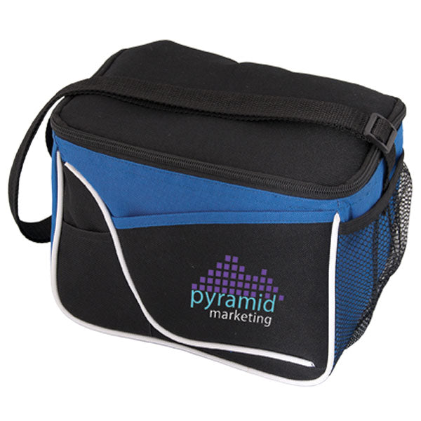 Blue cooler bag with logo