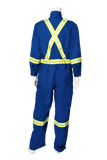Blue safety coveralls FR back view