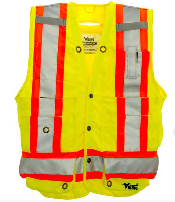 fluorescent green surveyor vest
