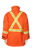 High visibility FR CSA striped insulated parka back view