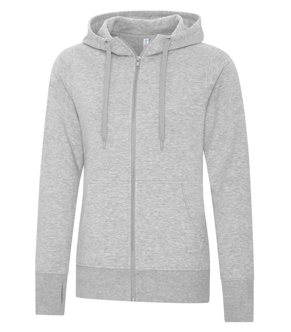 Ladies Zip Up Athletic Grey Hoodie