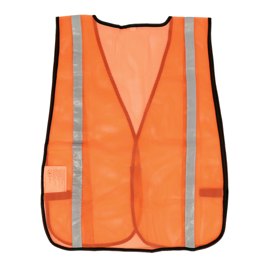Orange compact mesh safety vest back view