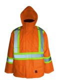 High visibility orange insulated jacket