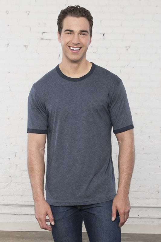 Men's Two-toned Ringer T-shirt Navy/Navy on model
