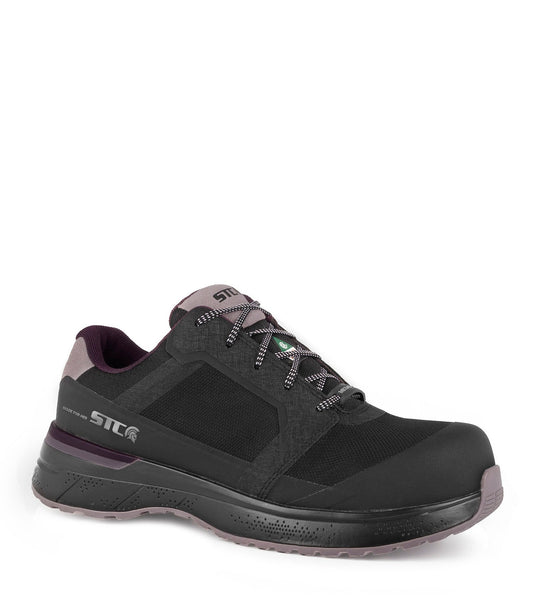 STC LadyFit Black women’s safety shoe with plum accents