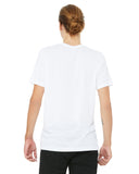 Unisex white t-shirt on model back view
