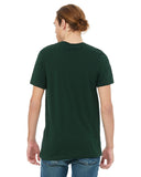Green unisex t-shirt on male model back view