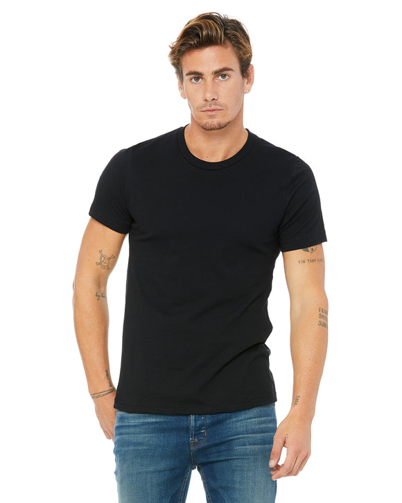 Black Unisex T-shirt on Model