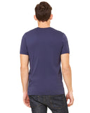 Navy unisex t-shirt on male model back view