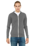 Triblend grey zip up sweater