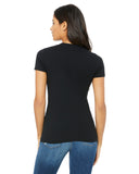 black fitted ladies t-shirt back view