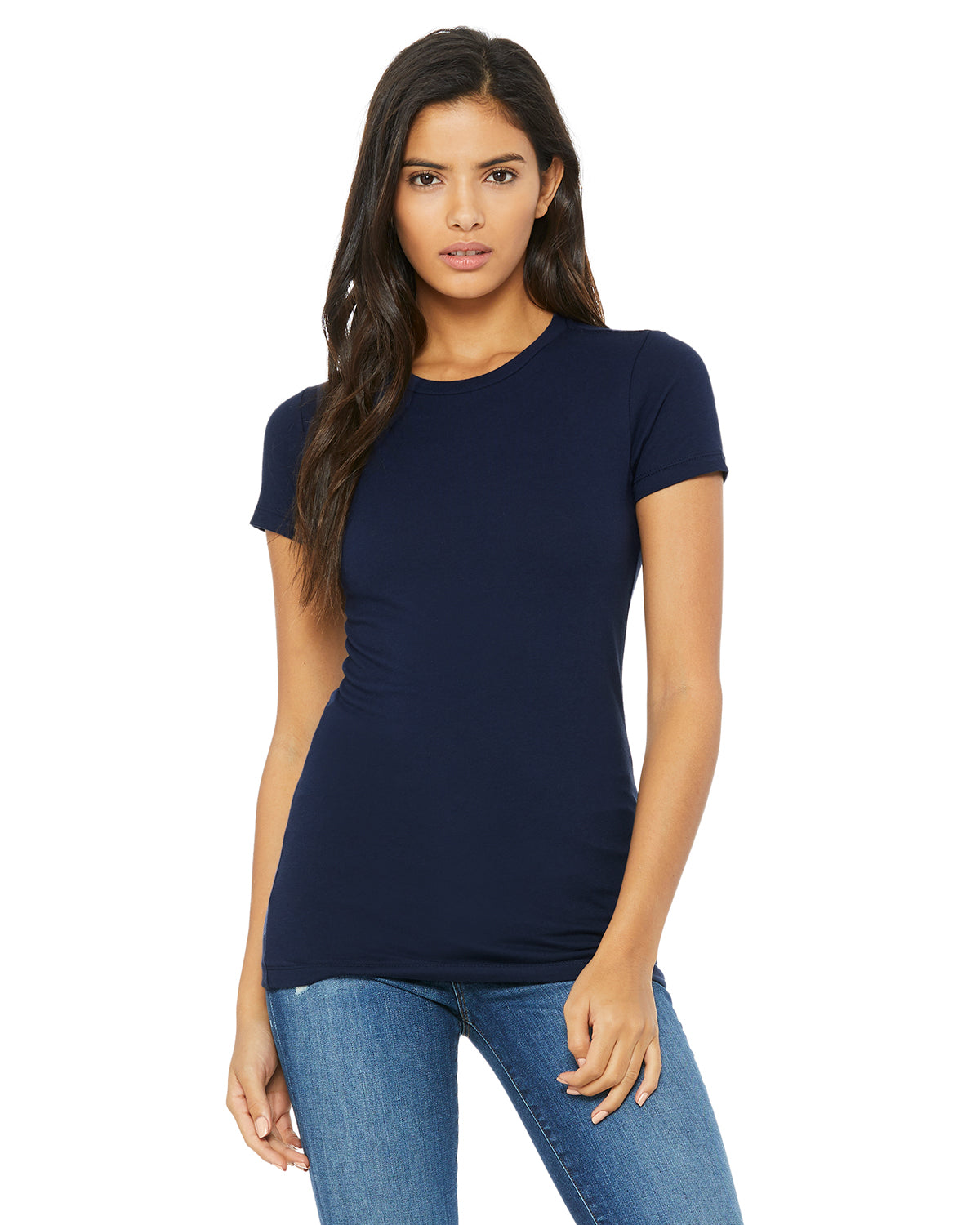 navy fitted ladies t-shirt