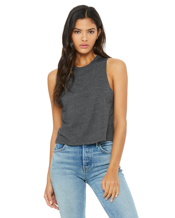 Grey racerback cropped tank