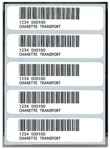 Five A8A Bar Code Labels Black Ink
