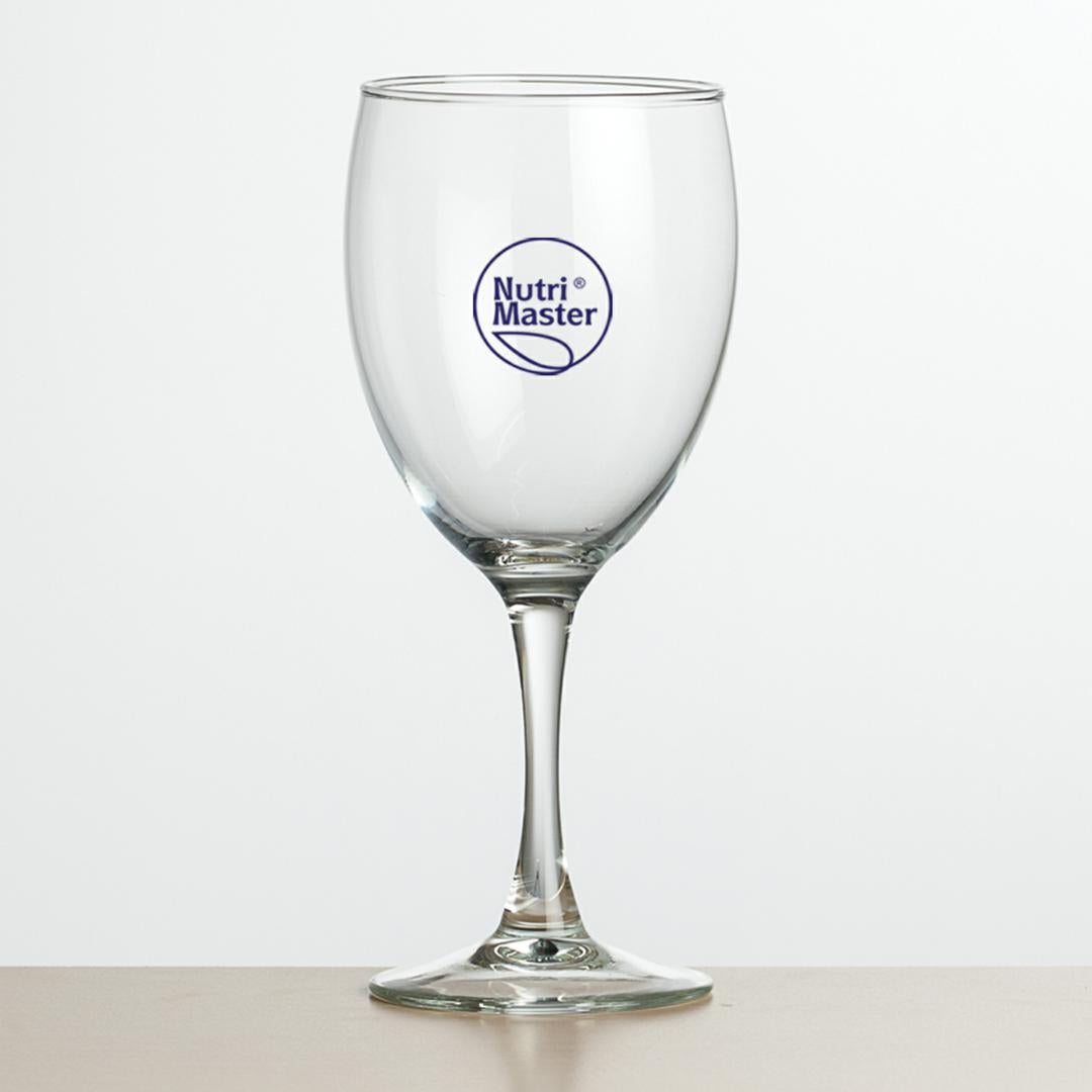 Wine glass with logo