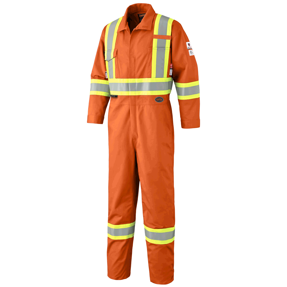 FR-TECH® FR/ARC RATED 7 OZ HV SFTY COVERALLS - 88/12 CTN/NYLON