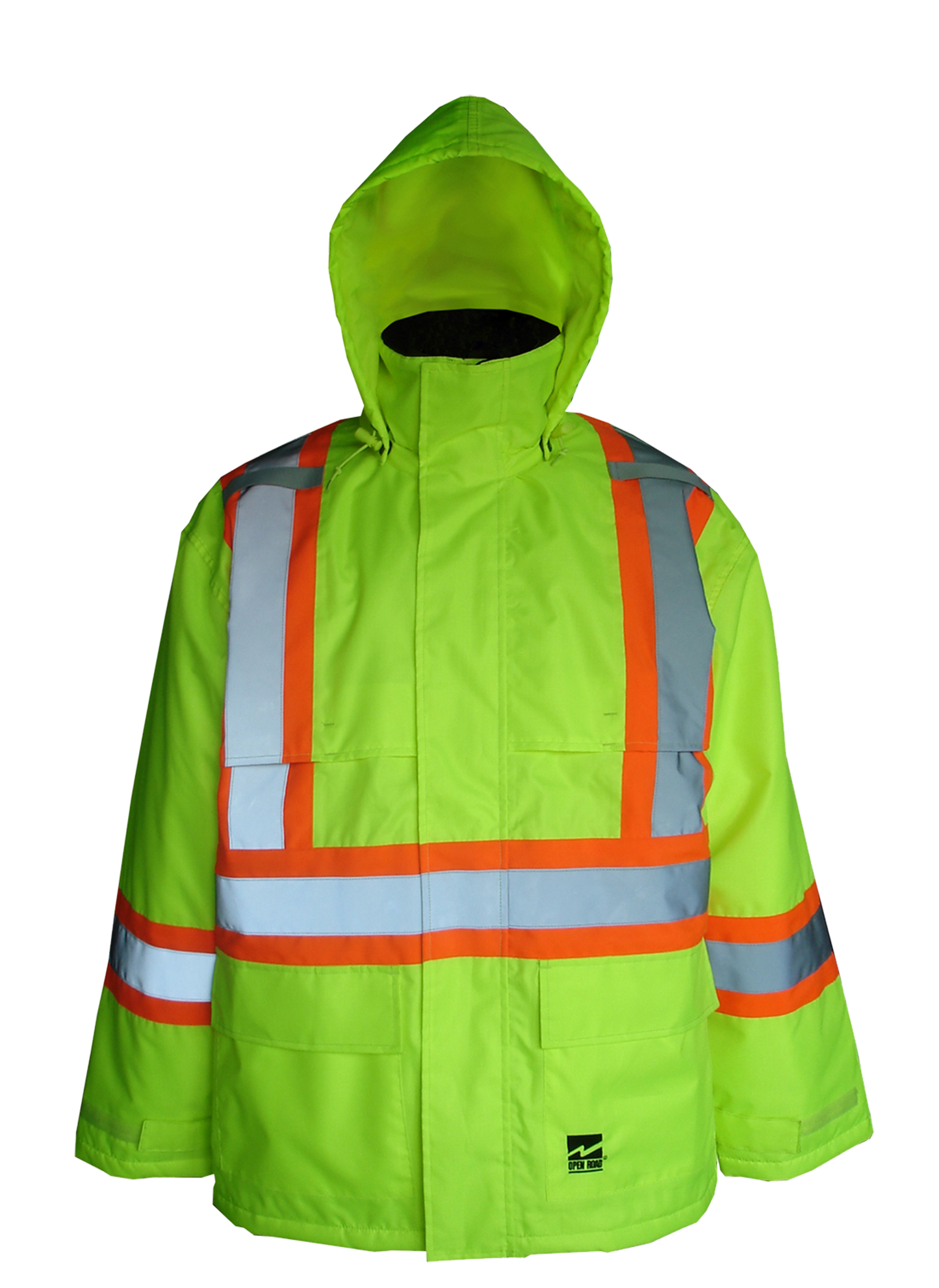 High visibility green insulated jacket