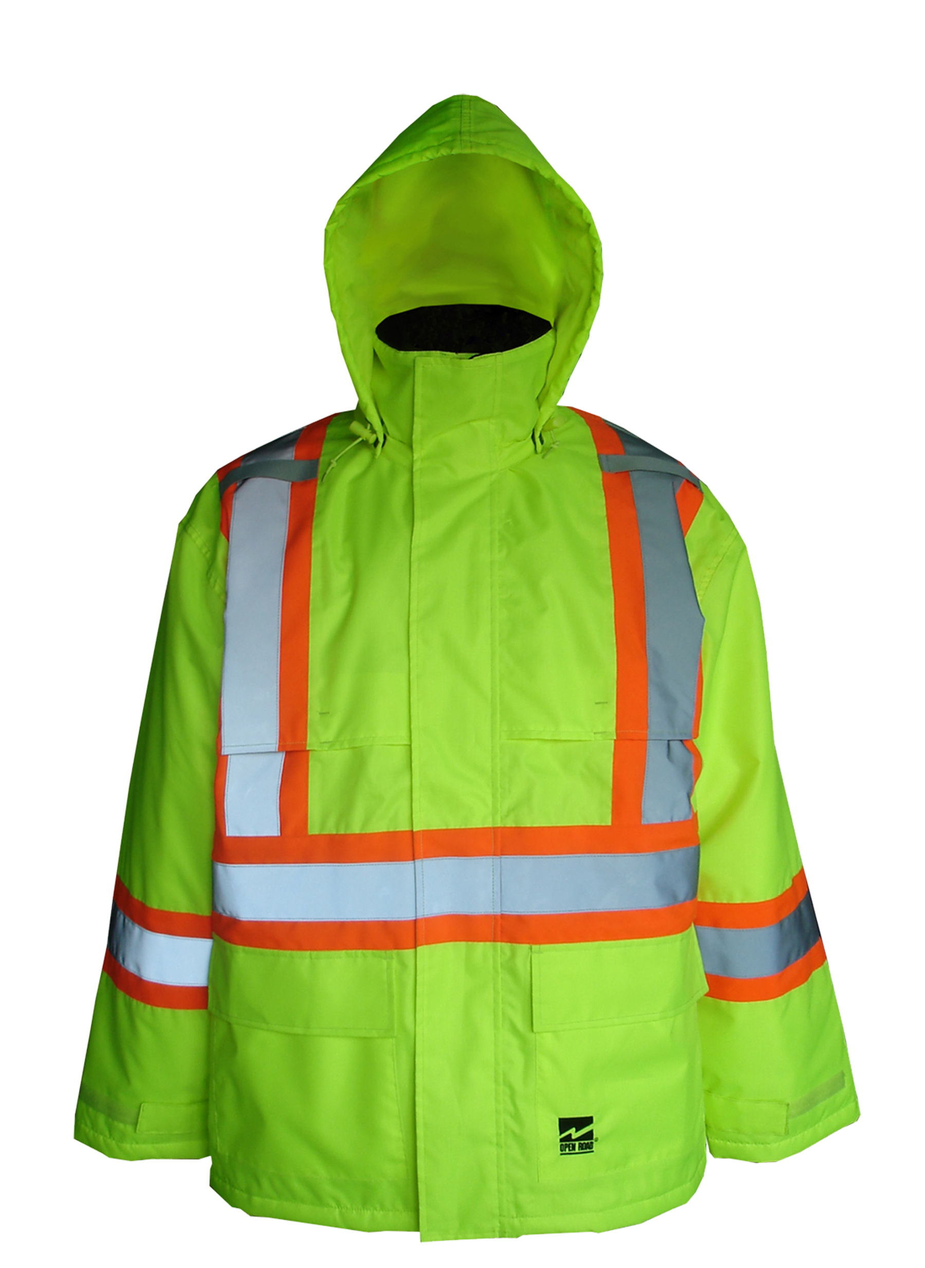 High visibility green insulated jacket