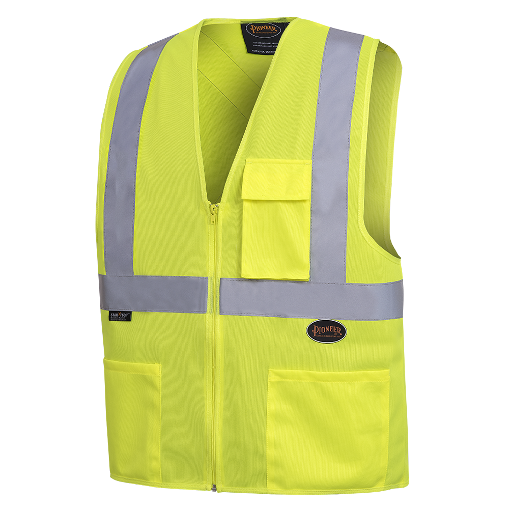 HI-VIZ SAFETY VEST WITH 2" TAPE - TRICOT POLY INTERLOCK