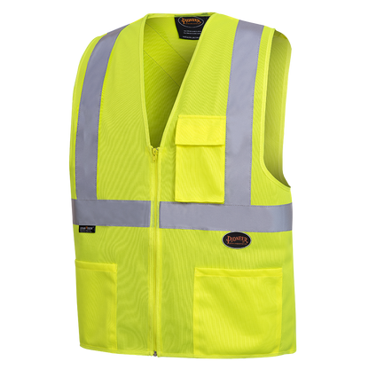 HI-VIZ SAFETY VEST WITH 2" TAPE - TRICOT POLY INTERLOCK