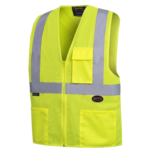 HI-VIZ SAFETY VEST WITH 2" TAPE - TRICOT POLY INTERLOCK