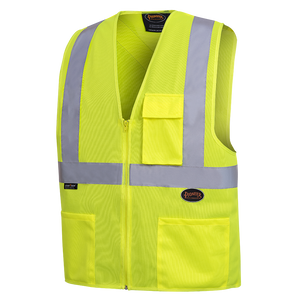 HI-VIZ SAFETY VEST WITH 2" TAPE - TRICOT POLY INTERLOCK