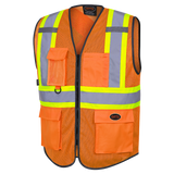 HI-VIZ ZIPPER FRONT MESH SAFETY VEST - ORANGE