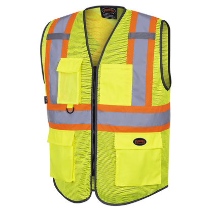 HI-VIZ ZIPPER FRONT MESH SAFETY VEST