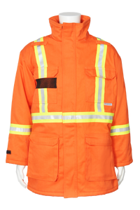 High visibility FR CSA striped insulated parka