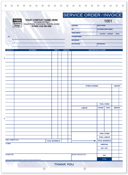Large Service Order/Invoice Forms (244)