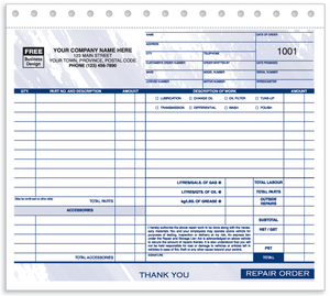 Compact Repair Work Orders/Invoices (650)