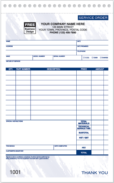 Service Order Books 321