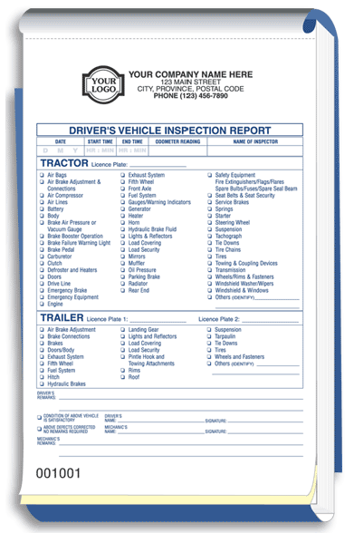 Drivers Vehicle Inspection Books 3035