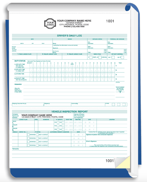 Truck Driver's Daily Log & Vehicle Inspection Books 8091
