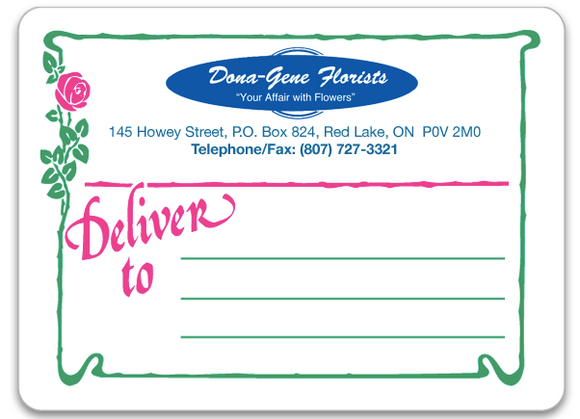 Florist Forms - Delivery Label CC2758