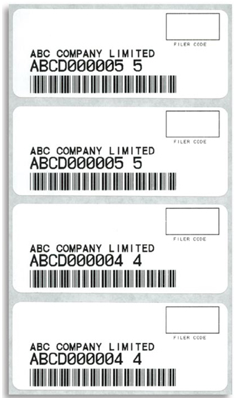 PAPS Bar Code Labels 8084