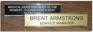Desk Name Plates / Policy Plates - Gold 1646G