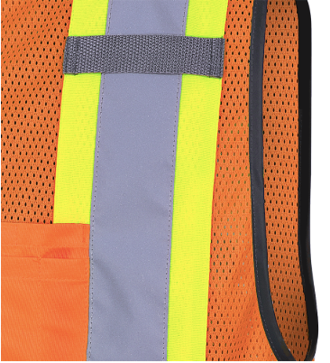 HI-VIZ ZIPPER FRONT MESH SAFETY VEST - ORANGE