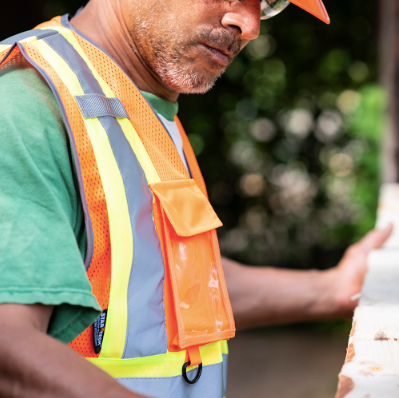HI-VIZ ZIPPER FRONT MESH SAFETY VEST - ORANGE