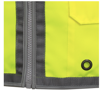 HI-VIZ MESH BACK ZIP FRONT SURV. SAFETY VEST