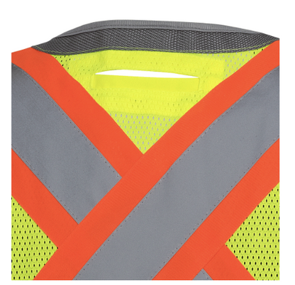 HI-VIZ MESH BACK ZIP FRONT SURV. SAFETY VEST