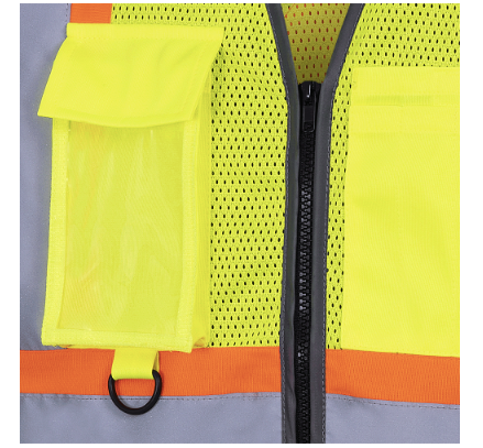 HI-VIZ ZIPPER FRONT MESH SAFETY VEST