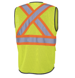 HI-VIZ ZIPPER FRONT MESH SAFETY VEST