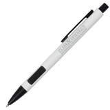 White aluminum pen with engraved logo