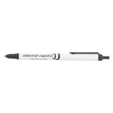 White click pen with black logo and accents
