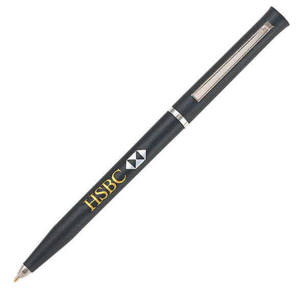 Affordable black plastic pen with HSBC logo