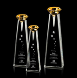 Amber Optical Crystal Award with Diamond Top